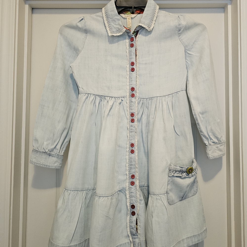 Matilda Jane Chambray Tiered  Longsleeve Dress